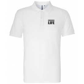 Choose Life (As Worn By George Michael & Andrew Ridgeley, Wham!) Embroidered Left Breast Logo Polo Shirt