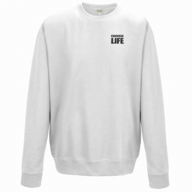 Choose Life (As Worn By George Michael & Andrew Ridgeley, Wham!) Embroidered Left Breast Logo Sweatshirt