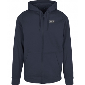 City Embroidered Left Breast Logo Zip Hooded Sweatshirt