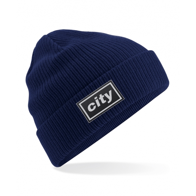 City Embroidered Organic Cotton Beanie