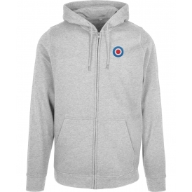 Classic Mod Target Embroidered Left Breast Logo Zip Hooded Sweatshirt