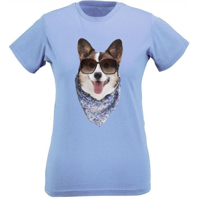 Corgi Face Womens Slim Fit T-Shirt