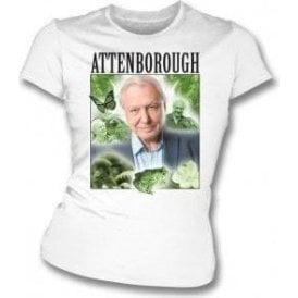 David Attenborough Collage Womens Slim Fit T-Shirt