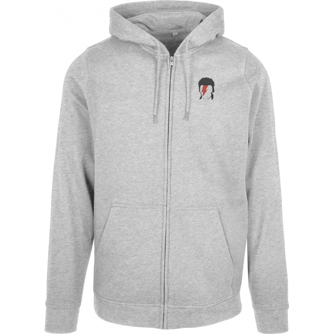 David Bowie - Ziggy Stardust Embroidered Left Breast Logo Zip Hooded Sweatshirt
