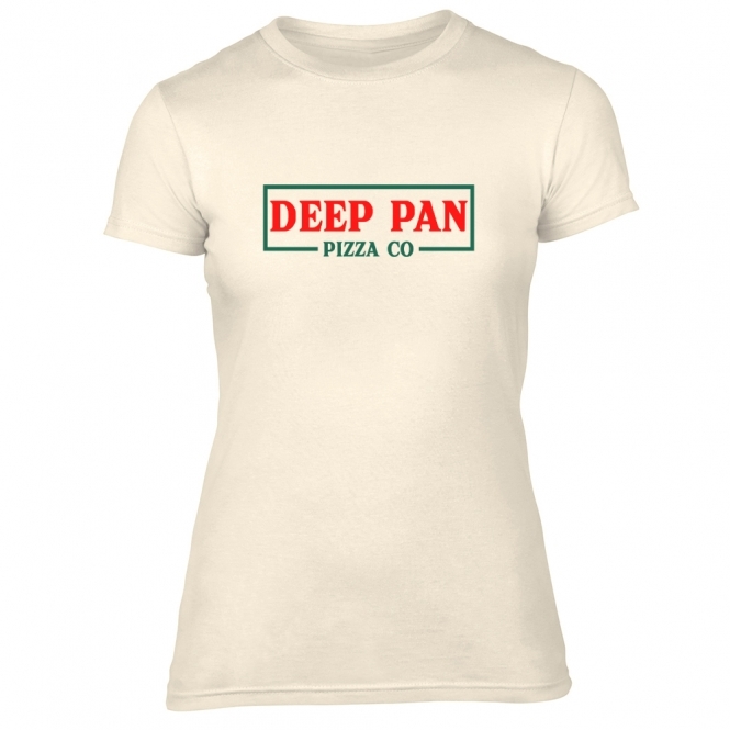 Deep Pan Pizza Co (Retro Logo) Organic Womens Slim Fit T-Shirt