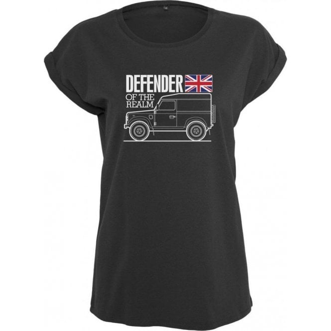 Defender Of The Realm (Land Rover) Womens Extended Shoulder T-Shirt