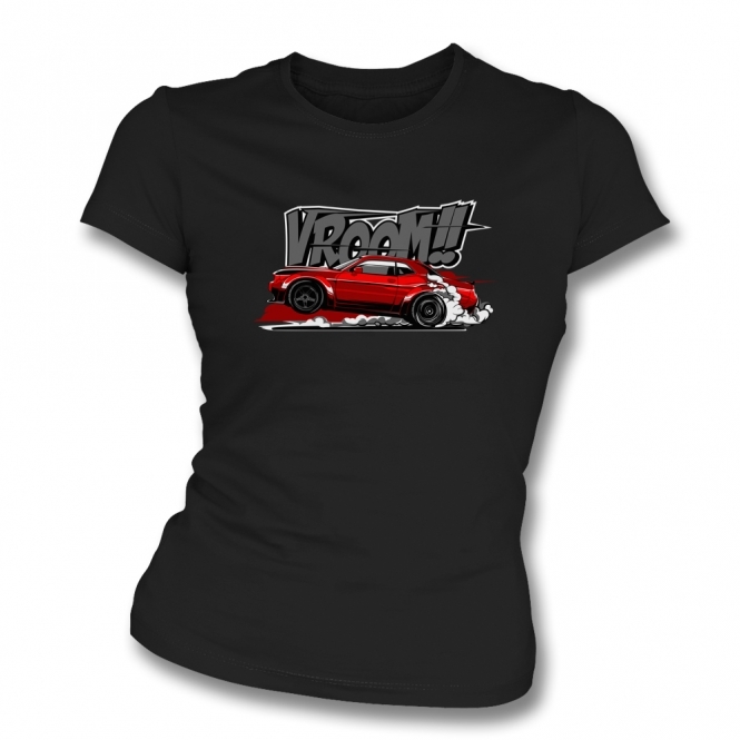 Dodge Charger Vroom! Womens Slim Fit T-Shirt