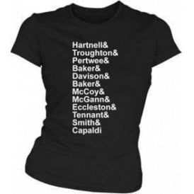 Dr Who Names Womens Slim Fit T-Shirt