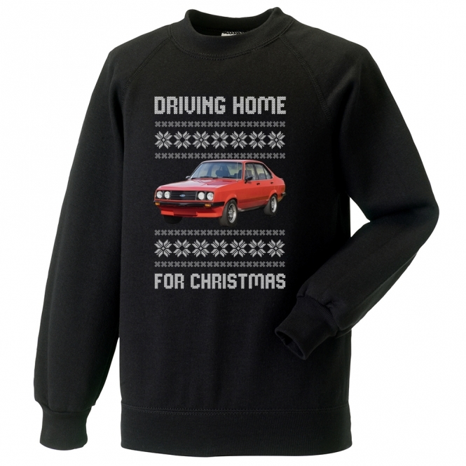 Driving Home For Christmas (Ford Escort MK2) Kids Christmas Jumper