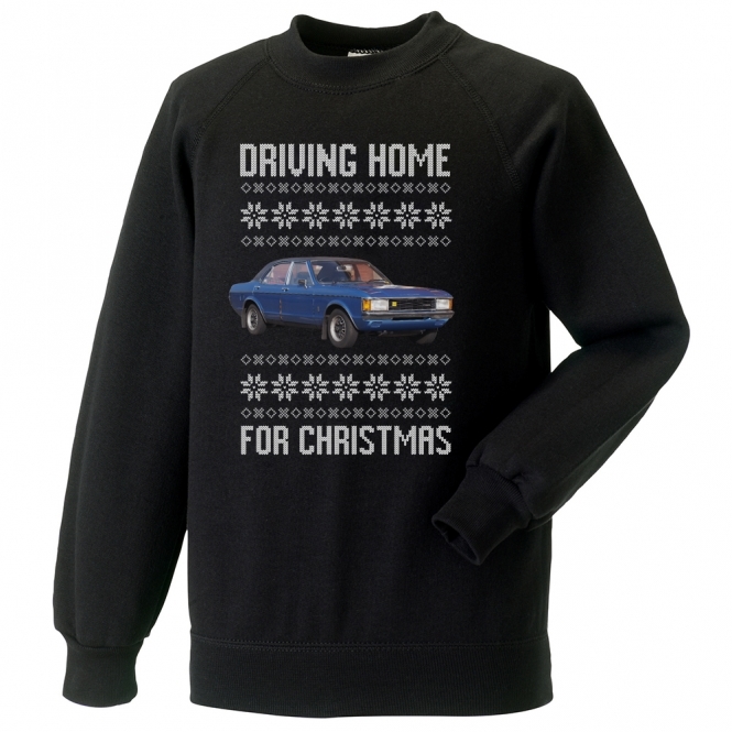 Driving Home For Christmas (Ford Granada MK1) Kids Christmas Jumper