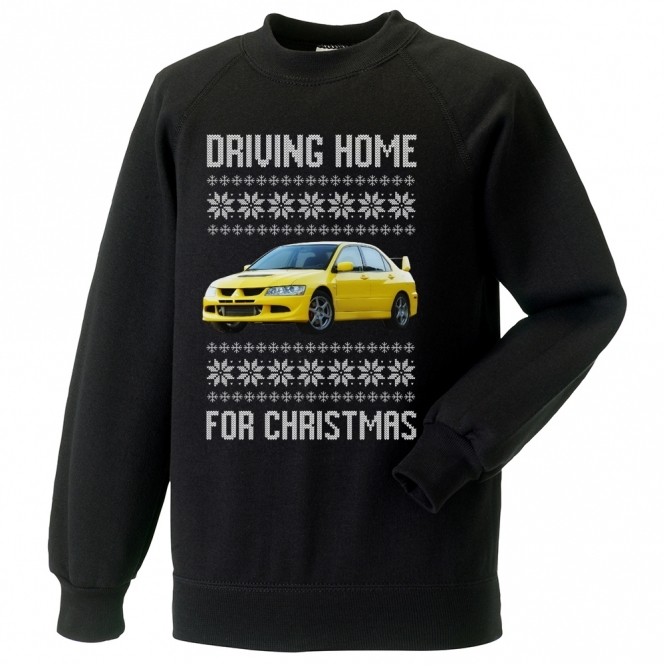 Driving Home For Christmas (Mitsubishi Lancer Evo VIII) Kids Christmas Jumper