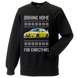 Driving Home For Christmas (Mitsubishi Lancer Evo VIII) Kids Christmas Jumper