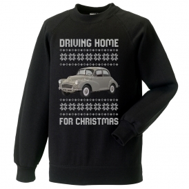 Driving Home For Christmas (Morris Minor) Kids Christmas Jumper