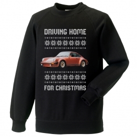 Driving Home For Christmas (Porsche 930) Kids Christmas Jumper