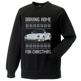Driving Home For Christmas (Porsche 959) Kids Christmas Jumper