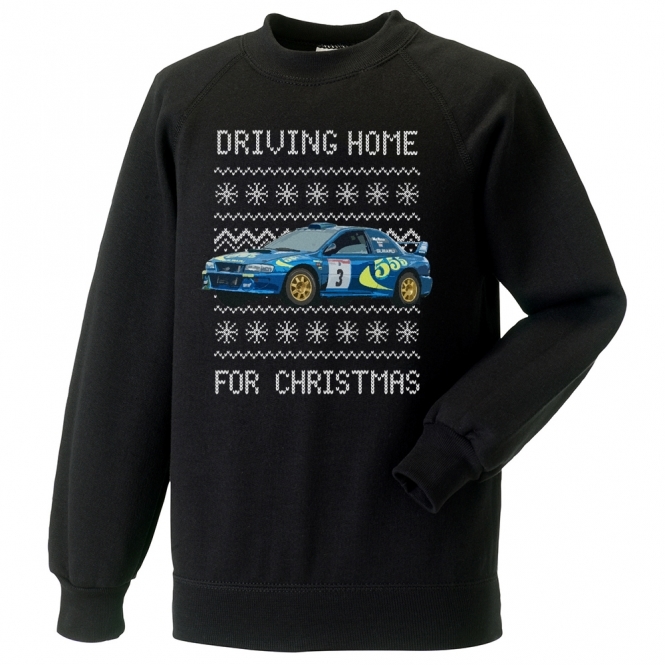 Driving Home For Christmas (Rally Car) Kids Christmas Jumper