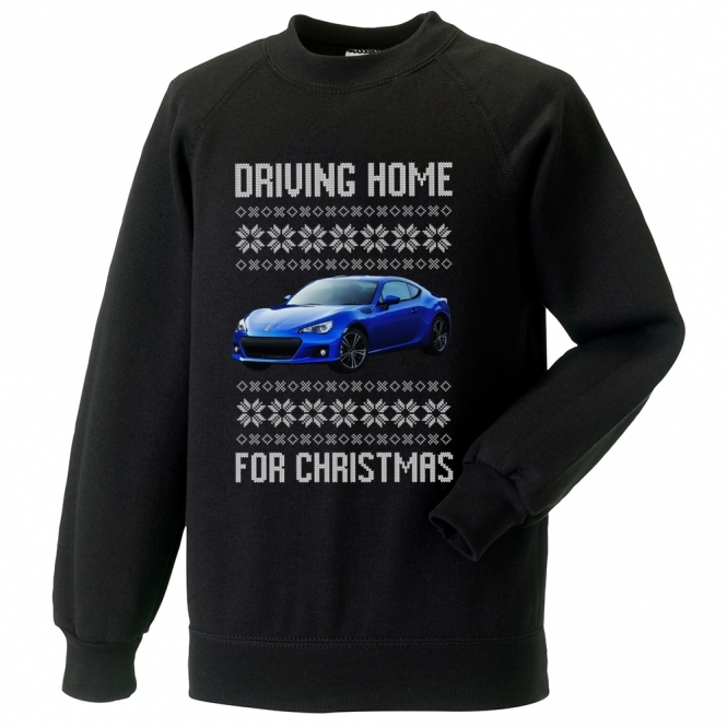 Driving Home For Christmas (Subaru BRZ) Kids Christmas Jumper