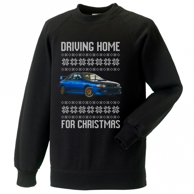 Driving Home For Christmas (Subaru Impreza) Kids Christmas Jumper