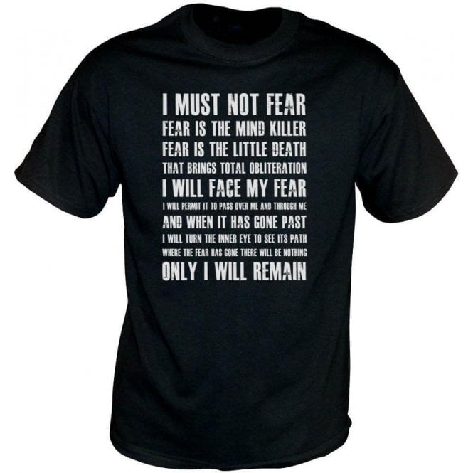 Dune 'Fear Is The Mind Killer' Movie Slogan T-Shirt