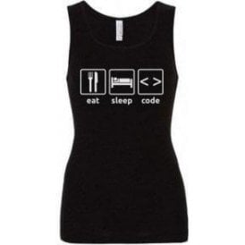 Eat Sleep Code Womens Baby Rib Tank Top