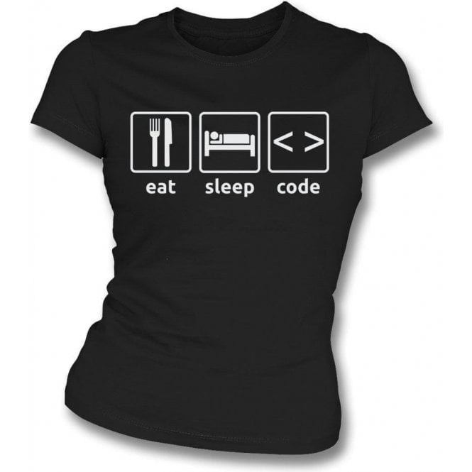 Eat Sleep Code Womens Slim Fit T-Shirt