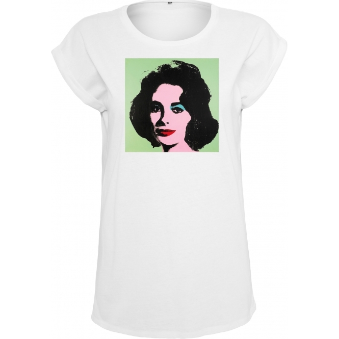Elizabeth Taylor (Andy Warhol Influenced) Womens Extended Shoulder T-Shirt