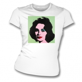 Elizabeth Taylor (Andy Warhol Influenced) Womens Slim Fit T-Shirt