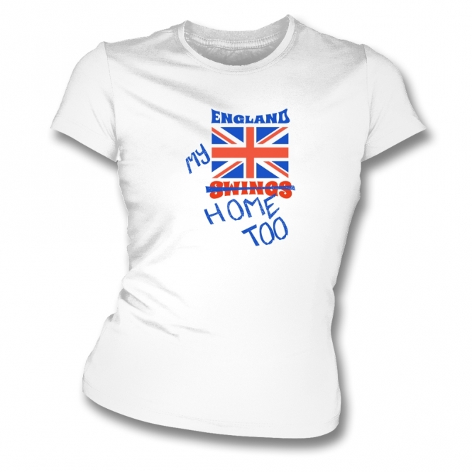England - My Home Too (As Worn By Sonya Madan, Echobelly) Womens Slim Fit T-Shirt