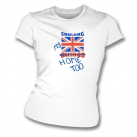 England - My Home Too (As Worn By Sonya Madan, Echobelly) Womens Slim Fit T-Shirt