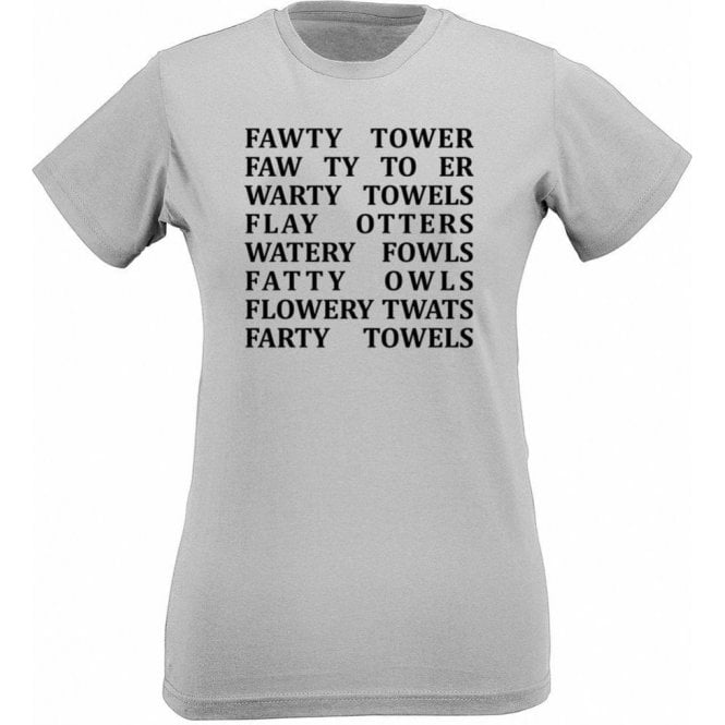 Fawlty Towers Anagrams Womens Slim Fit T-Shirt