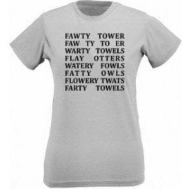Fawlty Towers Anagrams Womens Slim Fit T-Shirt