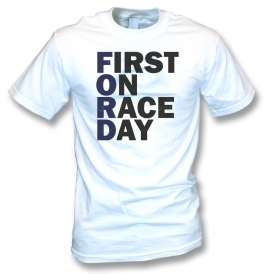 First On Race Day Kids T-Shirt