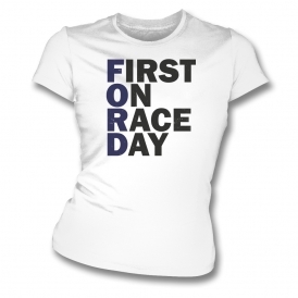 First On Race Day Womens Slim Fit T-Shirt