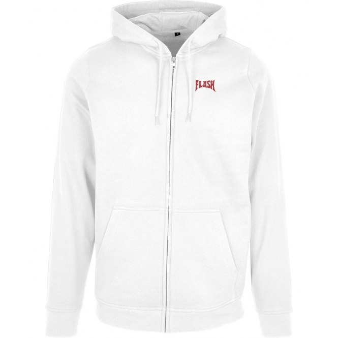 Flash (As Worn By Freddie Mercury, Queen) Embroidered Left Breast Logo Zip Hooded Sweatshirt