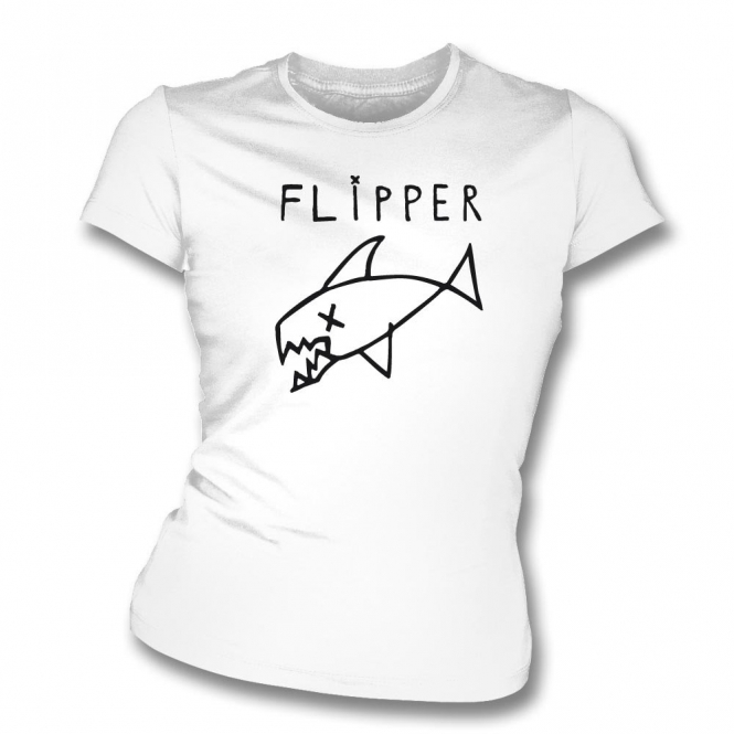 Flipper (As Worn By Kurt Cobain, Nirvana) Organic Womens Slim Fit T-Shirt