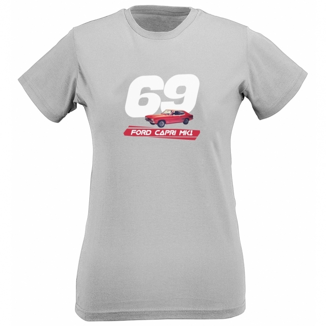 Ford Capri MK1 (Red Car) 1969 Womens Slim Fit T-Shirt