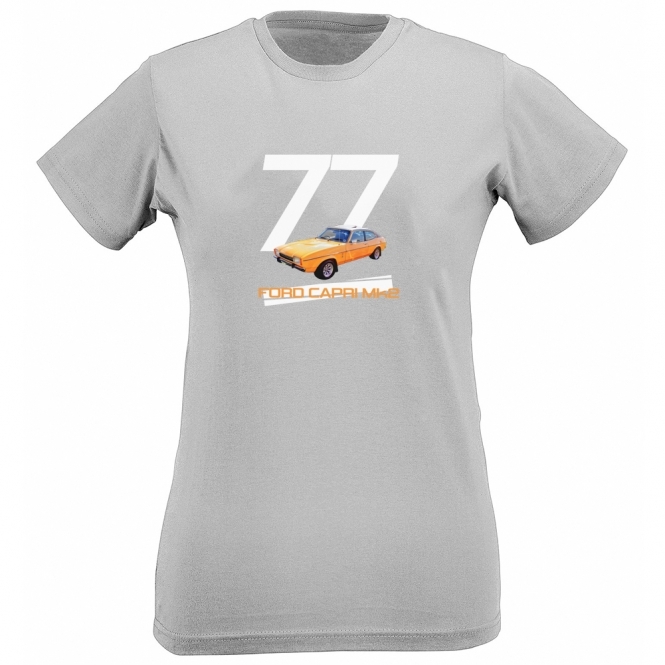 Ford Capri MKII (Orange Car) 1977 Womens Slim Fit T-Shirt