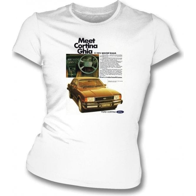 Ford Cortina Ghia Ad Womens Slim Fit T-Shirt