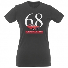 Ford Escort MKI (Red Car) 1968 Womens Slim Fit T-Shirt