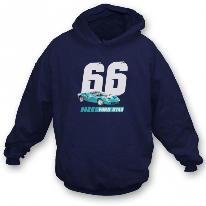 Ford GT40 (Blue Car) 1966 Hooded Sweatshirt