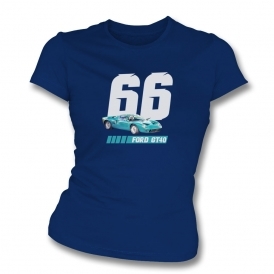Ford GT40 (Blue Car) 1966 Womens Slim Fit T-Shirt