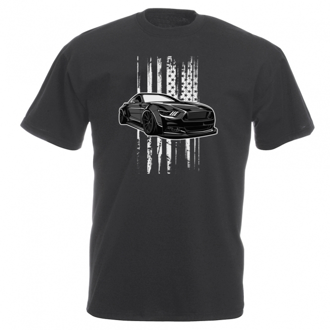 Ford Mustang (American Flag) Vintage Wash T-Shirt