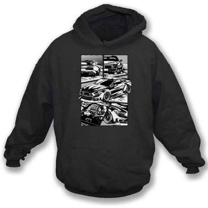 Ford Mustang S550 (Comic Style) Kids Hooded Sweatshirt