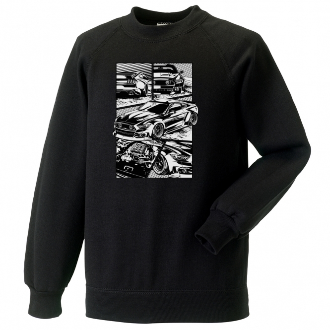 Ford Mustang S550 (Comic Style) Kids Sweatshirt