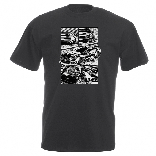 Ford Mustang S550 (Comic Style) Vintage Wash T-Shirt