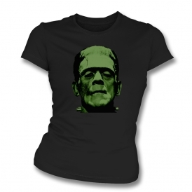 Frankenstein's Monster Head Organic Womens Slim Fit T-Shirt