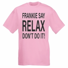 Frankie Say Relax! Don't Do It Light Pink Organic T-Shirt