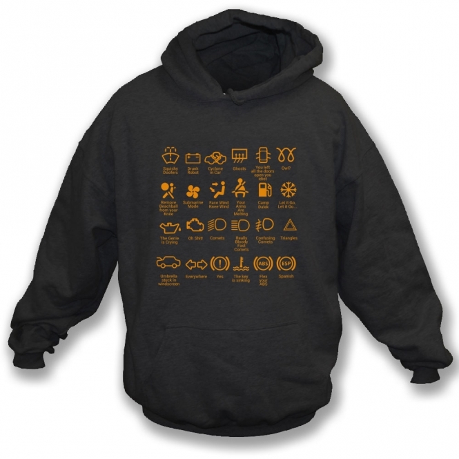 Funny Dashboard Symbols Hooded Sweatshirt