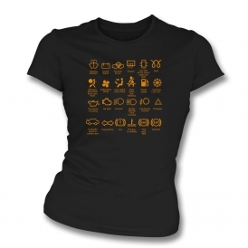 Funny Dashboard Symbols Womens Slim Fit T-Shirt