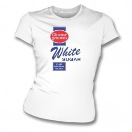 Glucose Sugar White Womens Slim Fit T-Shirt